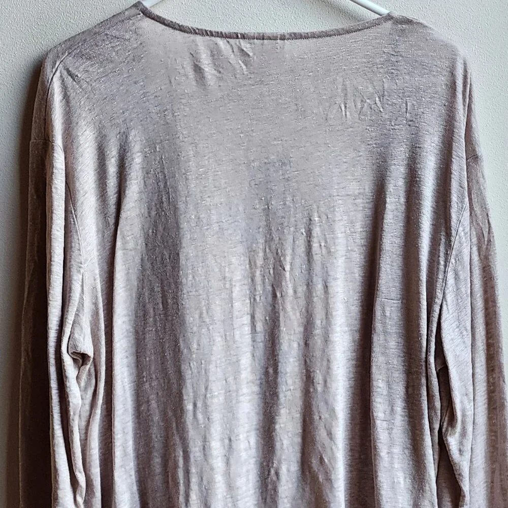 NWT H&M Natural 100% Linen V-Neck Tie-Front Jersey Size XL